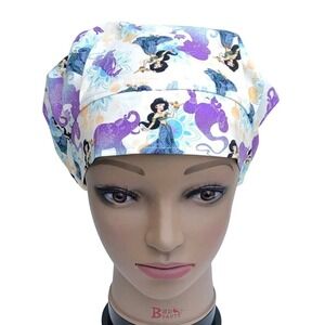 Disney Jasmine Aladdin Scrub Hat Bouffant Cap Women's Character Print